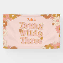 レトロ フラワー ボヘミア 3歳 誕生日 バックドロップ 横断幕