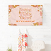 レトロ フラワー ボヘミア 3歳 誕生日 バックドロップ 横断幕 (インサイチュ)