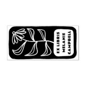 レトロ フラワー ボールド ブックプレート エクス ライブリス ブック セルフインキングスタンプ (デザイン)