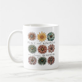 レトロ フラワー 平和と優しさ コーヒーマグカップ