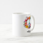 レトロ フラワー 平和と優しさ コーヒーマグカップ (正面右)