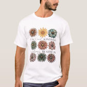 レトロ フラワー 平和と優しさ Tシャツ (正面)