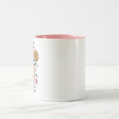 レトロ フラワー 引用 ツートーンマグカップ (中央)