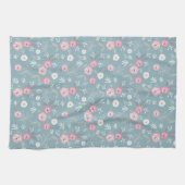 レトロ フラワー 模様 キッチンタオル (横)