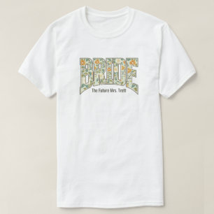 レトロ フラワー 花嫁 婚約 バチェラー・パーティー Tシャツ