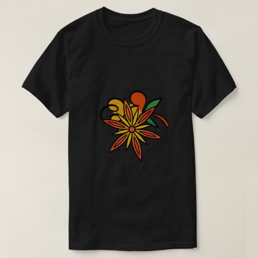 レトロ フラワー Tシャツ (デザイン正面)