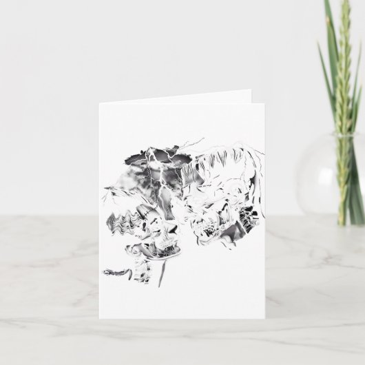 レトロ フランケンシュタインの怪物と花嫁 ハロウィン ロマンス カード (正面)