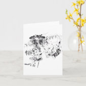 レトロ フランケンシュタインの怪物と花嫁 ハロウィン ロマンス カード (黄色い花)