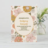 レトロ フレンズギビング サンクスギビング ディナー 招待状 (スタンド正面)