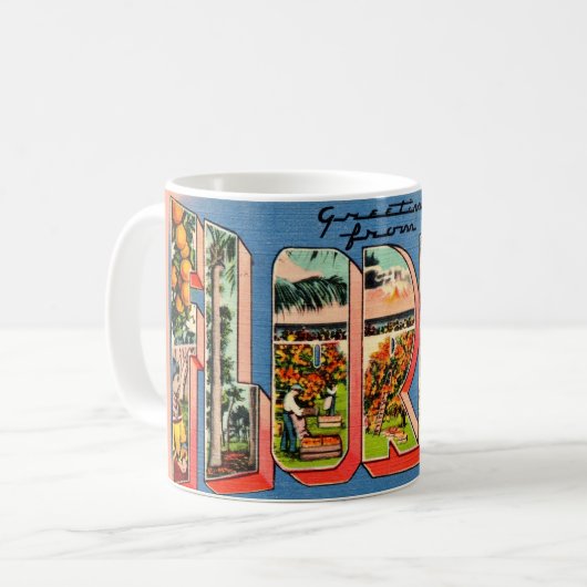 レトロ フロリダ コーヒーマグカップ (正面左)