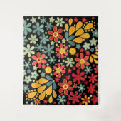 レトロ.フローラモチーフ2 タペストリー (正面)