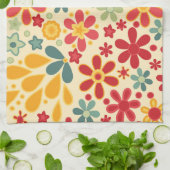 レトロ.フローラモチーフ キッチンタオル (折り畳み)