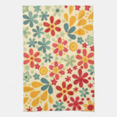 レトロ.フローラモチーフ キッチンタオル (縦)