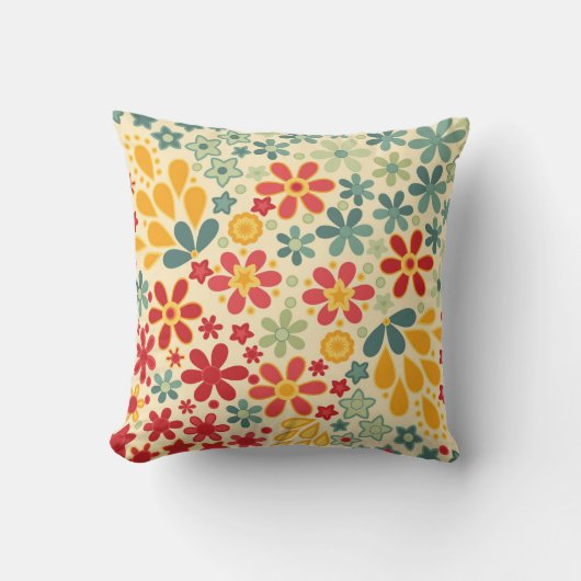レトロ.フローラモチーフ クッション (正面)