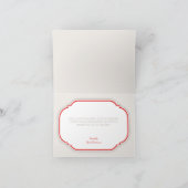 レトロ フローラル 赤 & カーキ オーダーメイド サンクスカード サンキューカード (内部)