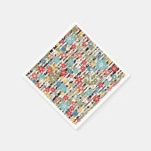 レトロ、フローラ履歴 スタンダードカクテルナプキン (角)