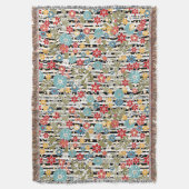 レトロ、フローラ履歴 スローブランケット (正面縦)