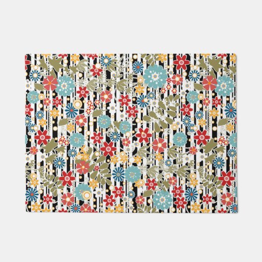 レトロ、フローラ履歴 ドアマット (正面)