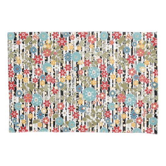 レトロ、フローラ履歴 枕カバー (正面)