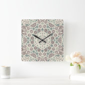 レトロ、フローラ スクエア壁時計 (ホーム)