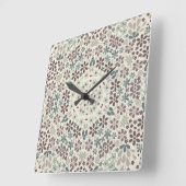 レトロ、フローラ スクエア壁時計 (傾斜)