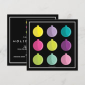 レトロ ブライト オーナメント カラフル ホリデー パーティー 招待状 (正面/裏面)