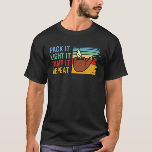 レトロ+ブライヤー+パイプ+喫煙+趣味 Tシャツ (正面)