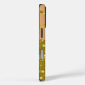 レトロ ブラウンとイエローの花柄モノグラム Case-Mate iPhoneケース (裏面 / 右)