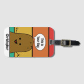 レトロ,ブラウンポテト,あなたのバッグ,カスタム ラゲッジタグ (正面横)