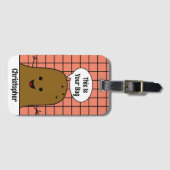 レトロ，ブラウンポテト，あなたのバッグ,カスタム ラゲッジタグ (正面横)