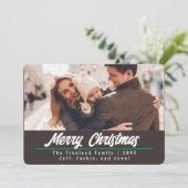 レトロ ブラウン 写真 クリスマスカード | 横向き 招待状 (スタンド正面)