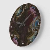 レトロ ブラック アトミック アブストラクト ラージ壁時計 (傾斜)