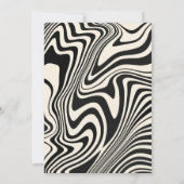 レトロ ブラック スワール アブストラクト パターン 招待状 (裏面)