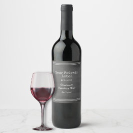 レトロ ブラック ブラックボード プライベート ワイン ラベル