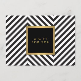 レトロ ブラック＆ホワイト パターン グラム ゴールド ギフト証明書