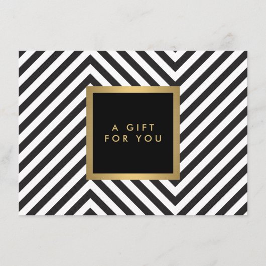 レトロ ブラック＆ホワイト パターン グラム ゴールド ギフト証明書 (正面)