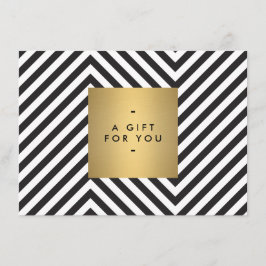 レトロ ブラック＆ホワイト パターン ゴールド ネーム ギフト 認証