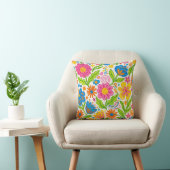 レトロ ブルーム フラワーズ クッション (椅子)