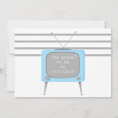 レトロ ブルー エレクトロニクス 招待状 (裏面)