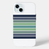レトロ ブルー&グリーン サーフボード ストライプ Case-Mate iPhoneケース (裏面)