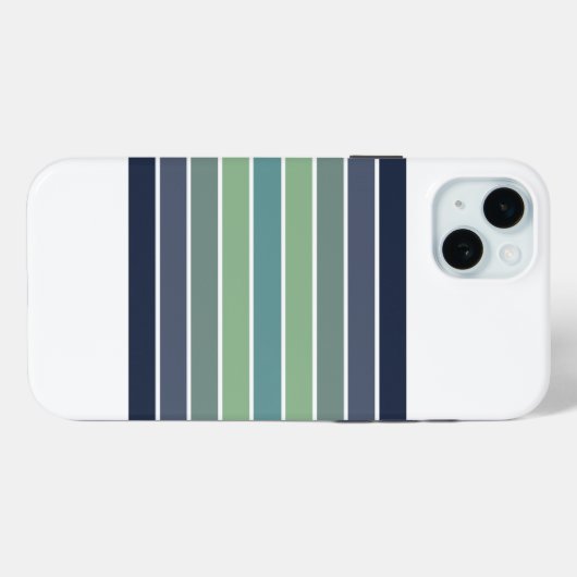 レトロ ブルー&グリーン サーフボード ストライプ Case-Mate iPhoneケース (裏面 (横))