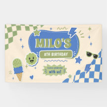 レトロ ブルー グリーン 男の子 誕生日