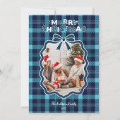 レトロ ブルー タタミ柄 クリスマス (正面)