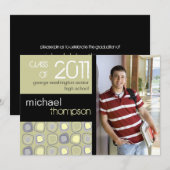 レトロ·ブロック·ガイ卒業パーティー発表 招待状 (正面/裏面)