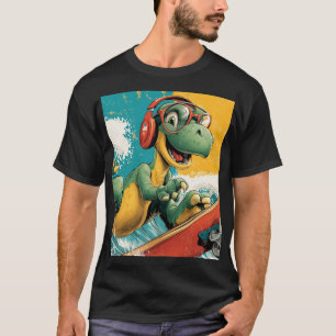 レトロ・ブームボックス・ロボット・ヘッドホン Tシャツ