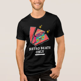 レトロ・ブームボックス 80年代 90年代 ビンテージ・ミュージック・ビーツ トライブレンドTシャツ