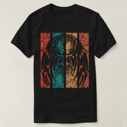 レトロ・プレデターの顔 Tシャツ (デザイン正面)