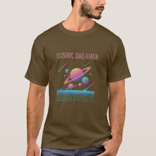 レトロ・ベイパーウェーブ惑星シンセウェーブ Tシャツ
