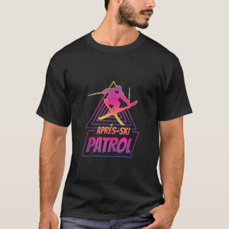 レトロ・ベイパーウェーブ 冬のスポーツ スノーボード アフタースキー Tシャツ