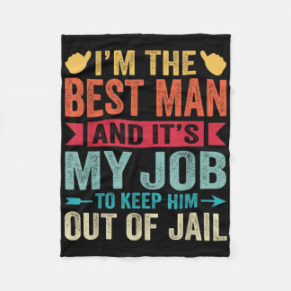 レトロ ベストマン ウェディング グルームズメン 面白い ブライダル バチェラー パーティー フリースブランケット